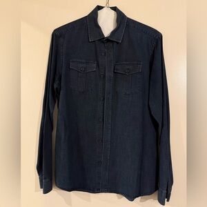 Men's cotton Button-Down Shirt - Dark Blue
